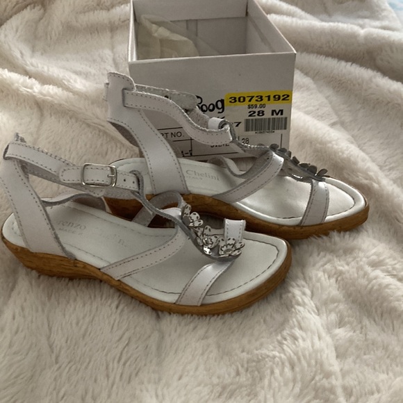 Italian leather white girls sandals - Picture 2 of 4